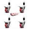 Service Caster 3'' Red Poly Swivel 1-1/2'' Expanding Stem Caster Set Total Lock Brake, 4PK SCC-EXTTL20S314-PPUB-RED-112-4 - alternate 4